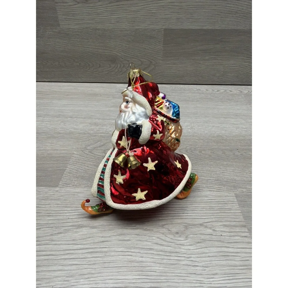 Summit Santa Blown Glass Christmas Ornament‎ Glitter Sack Toys And Nutcracker